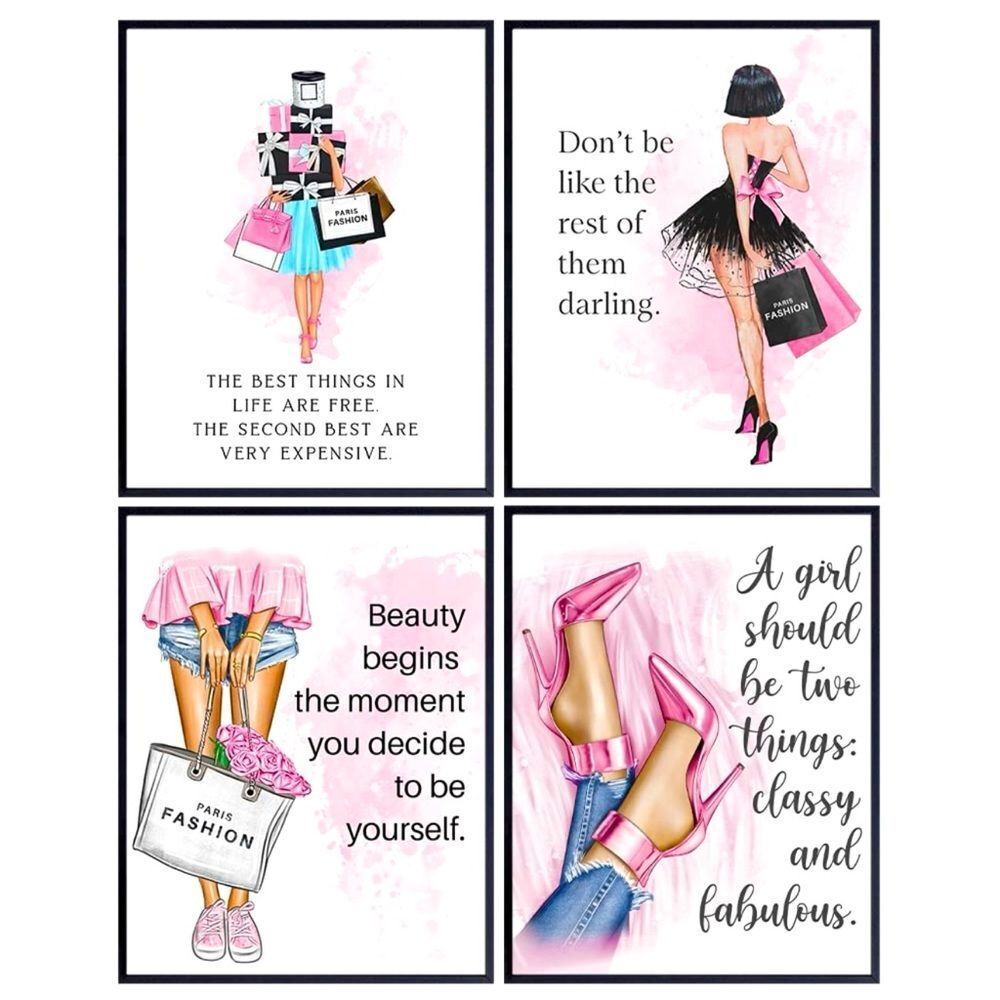 Inspirational Positive Quotes Wall Decor - Glamour Luxury High Fashion Quotes